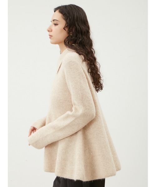Mila Owen（ミラオーウェン）の「衿付きペプラムニットプルオーバー