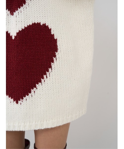 ハートロゴローゲージニットチュニック（ニット/セーター）｜Darich