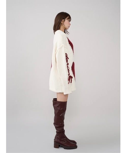 ハートロゴローゲージニットチュニック（ニット/セーター）｜Darich