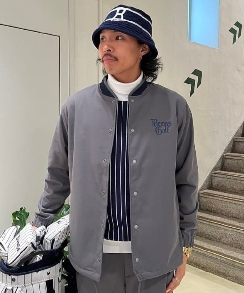 BEAMS GOLF 中綿ショートスリーブジャケット グレー BEAMS GOLF 中綿