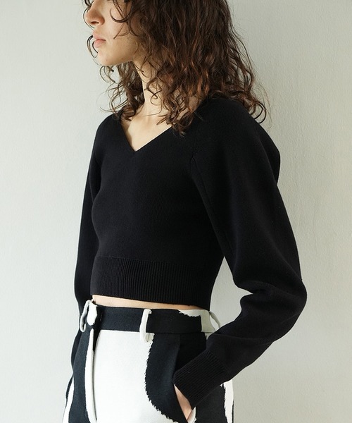 セール】V NECK SHORT KNIT TOPS（ニット/セーター）｜CLANE（クラネ