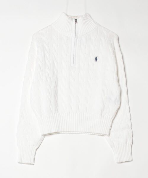 ケーブルニット コットン クォータージップ セーター（ニット/セーター