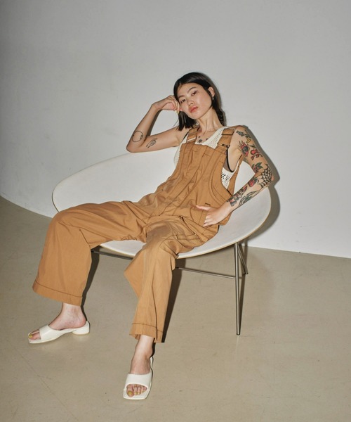 TODAYFUL（トゥデイフル）の「フロントジップコットンサロペット