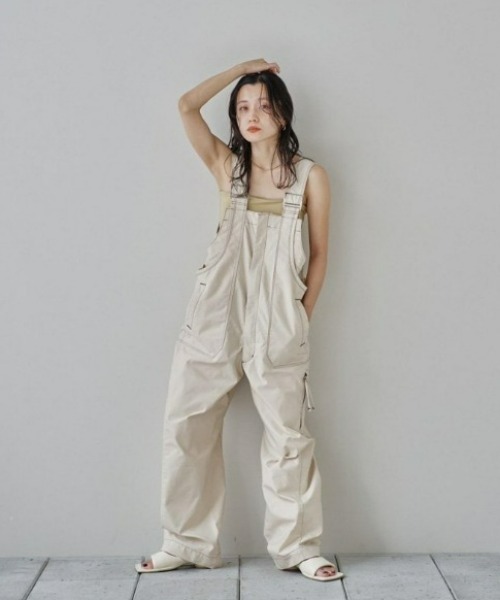 TODAYFUL（トゥデイフル）の「フロントジップコットンサロペット