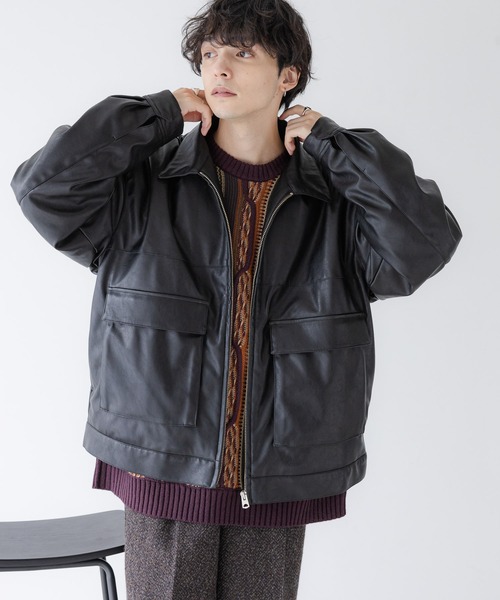 セール】【AIRTHERMAL/高機能中綿】シンセティックレザー/スウェード