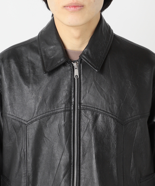 セール】UPCYCLE LETHER BLOUSON / アップサイクルレザーブルゾン