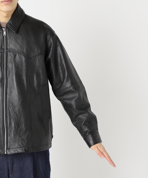 セール】UPCYCLE LETHER BLOUSON / アップサイクルレザーブルゾン