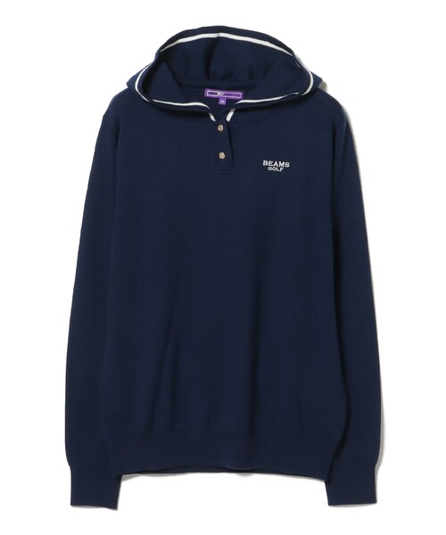 セール】PURPLE LABEL / ラインフーディー ニットプルオーバーパーカー