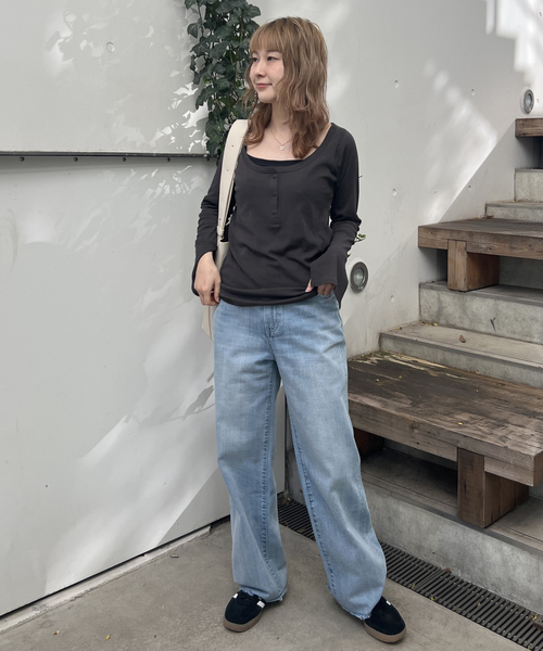 RED CARD/ レッドカード】別注Manoa ワイドストレートイージーデニム