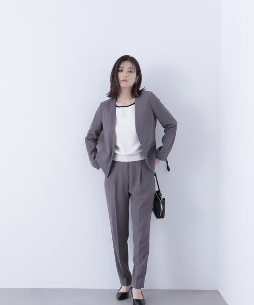 セール】◇ストレッチツイルセットアップシリーズ ノーカラー