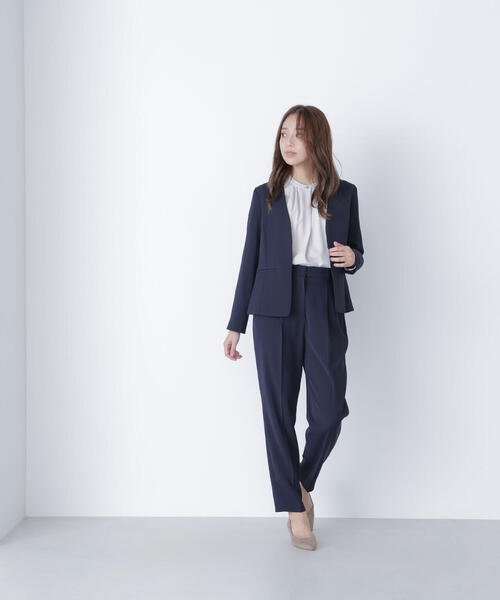 セール】◇ストレッチツイルセットアップシリーズ ノーカラー