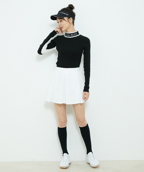 JUN&ROPE'（ジュンアンドロペ）の「ロゴモックネック長袖リブプル