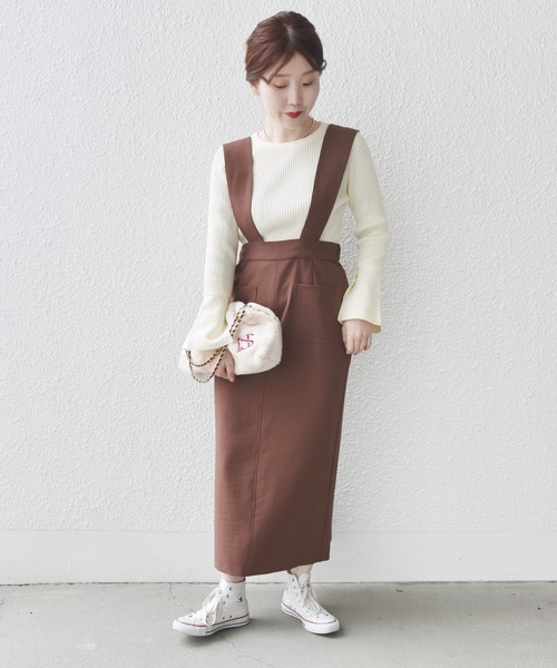 ZOZO限定】SHIPS.me: 2WAY ストレッチ サスペンダー スカート