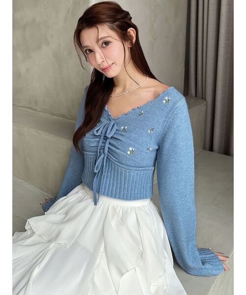 フラワーエンブロイダリーニットトップス（ニット/セーター）｜RESEXXY