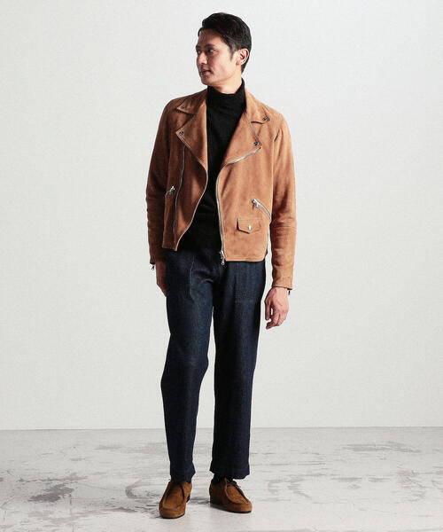 セール】【別注】DENIM×TOMORROWLAND ゴートスエード ダブルライダース