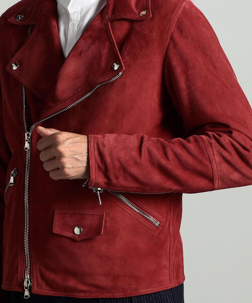 セール】【別注】DENIM×TOMORROWLAND ゴートスエード ダブルライダース