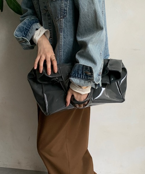 WEB限定】 ソフトエナメルショッパーバッグ（ハンドバッグ）｜DouDou