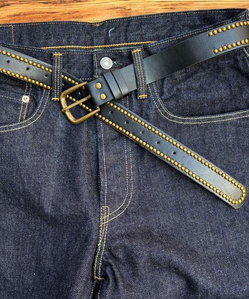 ヴィンテージ ライク スタッズ レザー ベルト（ベルト）｜Port（ポート