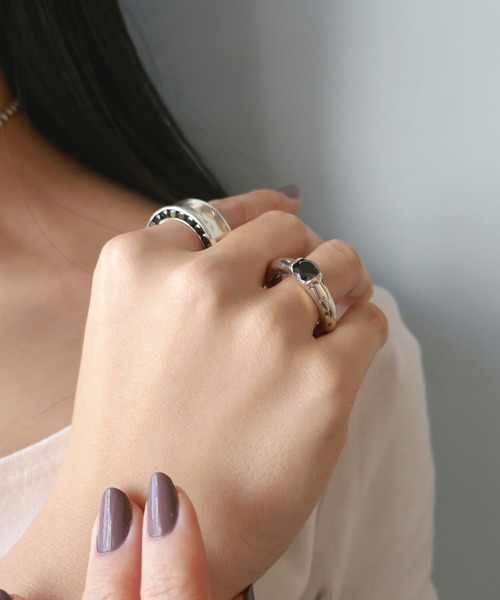 SILVER925ブラックジルコニアリング/メンズ/レディース（リング