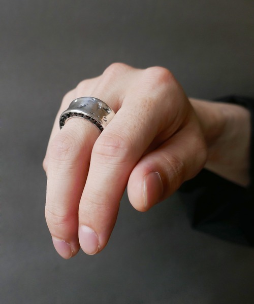 SILVER925ブラックジルコニアリング/メンズ/レディース（リング