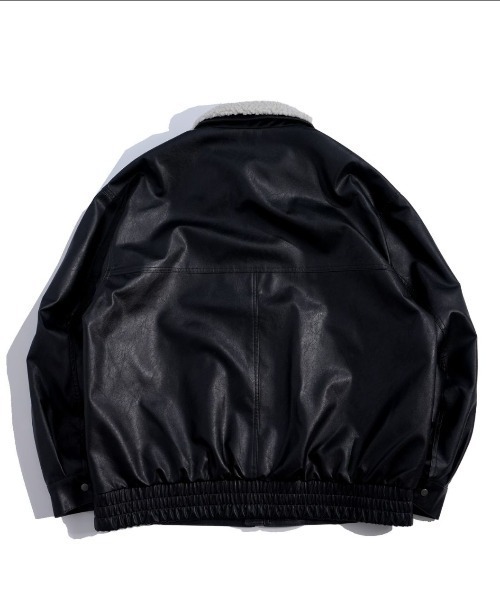 セール】2way PU leather A-2 zip-up/2way ヴィンテージライク PU