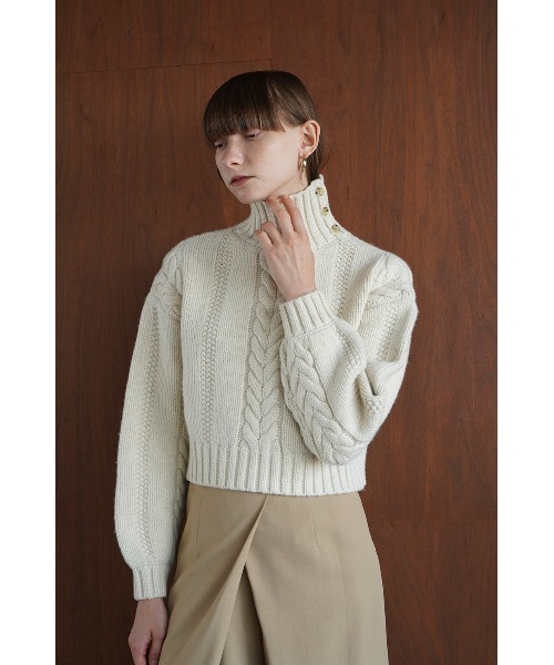 セール】SHORT CABLE TURTLE KNIT TOPS（ニット/セーター）｜CLANE