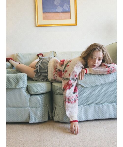 CALNAMUR（カルナムール）の「ローズ＆リボンジャガードニット（ニット