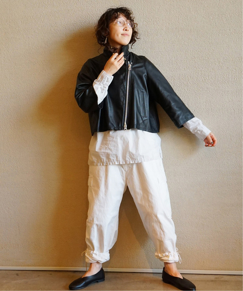 レザーショートライダースジャケット（ライダースジャケット