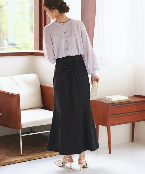 セール】バックリボンデニムマーメイドスカート（デニムスカート