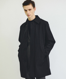 メンズのステンカラーコート（ブラック/黒色系・防水/撥水/防汚