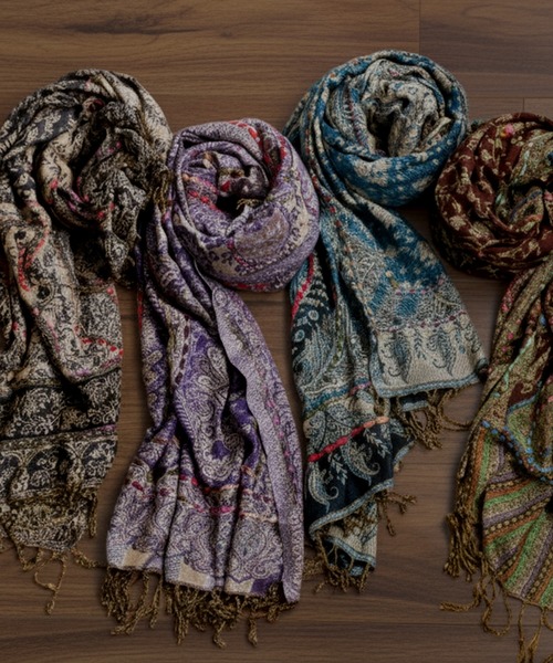 エスニック柄 大判ストール（ストール/ショール）｜antiqua