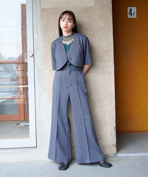 HARE（ハレ）の「2Pボレロジャケット＊ワイドフレアパンツSETUP(HARE