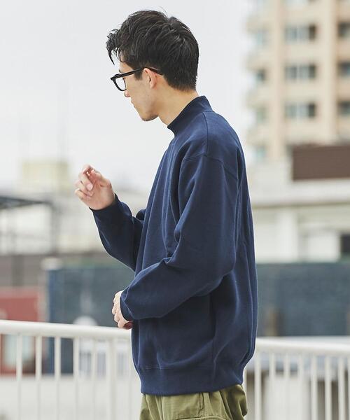 coen（コーエン）の「ワンポイント刺繍アメトラ裏起毛モックネック