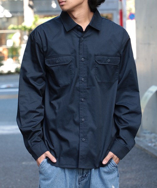 セール】【United Athle】T/C ワークシャツ ロングスリーブ 開襟 長袖