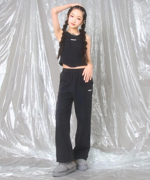 セール】ユーズド 加工 コルセット タンク × ワイドパンツ