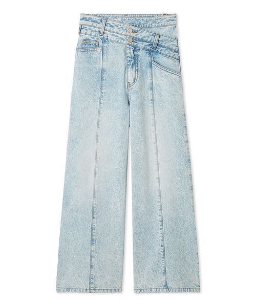 FRAY I.D（フレイアイディー）の「アシメダブルウエストワイドデニム