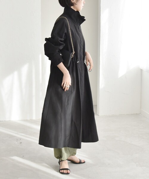 セール】quaranciel:〈洗濯機可能〉ライト スタンドカラー ナイロン