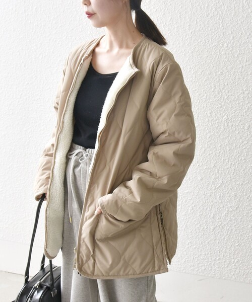 SHIPS any別注】TAION:〈手洗い可能〉ダウン ボア リバーシブル