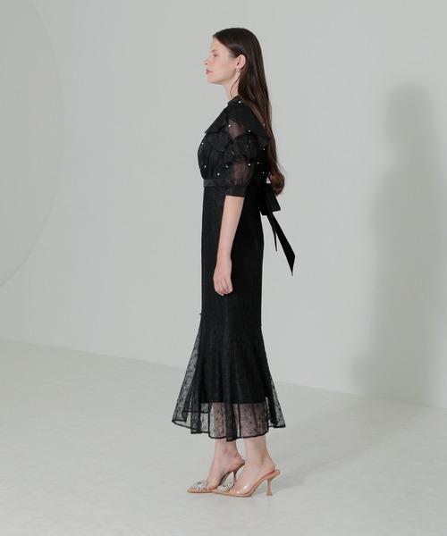 Leja（レジャ）の「【LEJA】2WAYパール付きシアーレースバックリボン