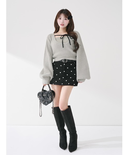 アシメレイヤードニットトップス（ニット/セーター）｜Darich