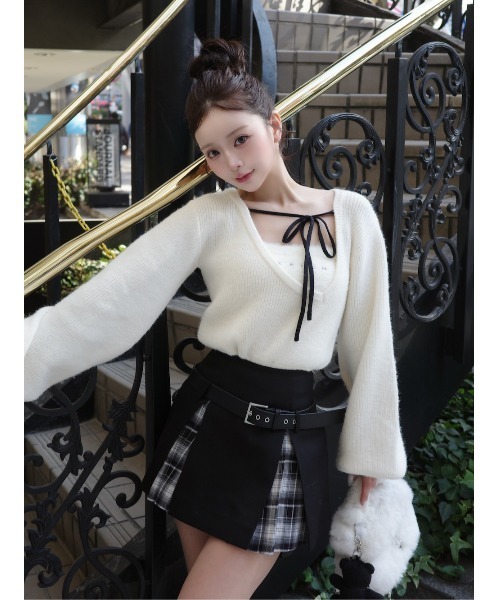 アシメレイヤードニットトップス（ニット/セーター）｜Darich