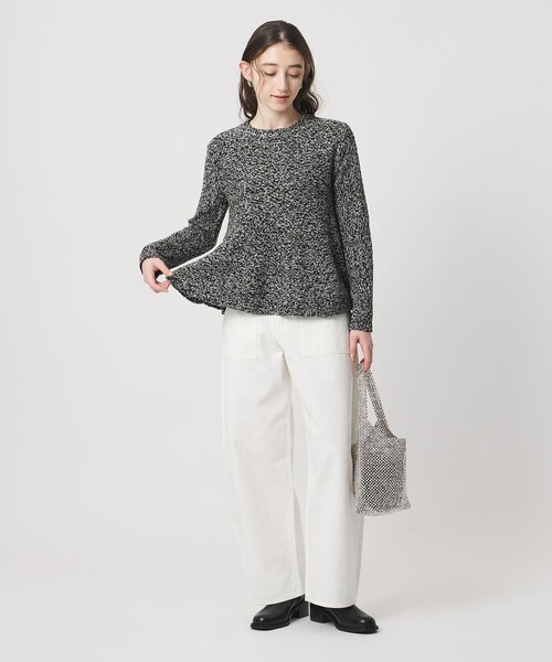 セール】ミックスカラー ペプラム ニット ‐ウォッシャブル‐（ニット