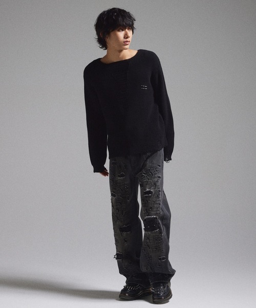 GRANCY】Pierced Damage Knit / ピアスダメージニット（ニット