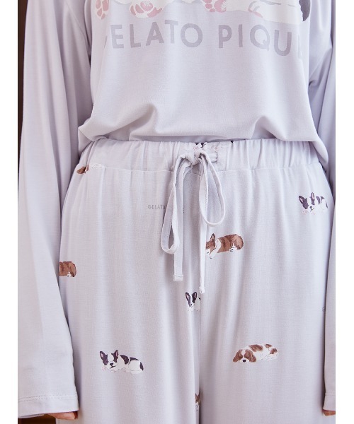 gelato pique（ジェラートピケ）の「SLEEPING DOG柄ロングパンツ