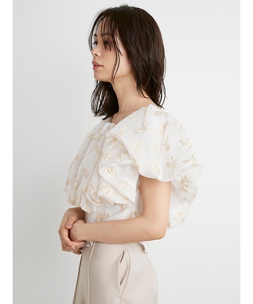SNIDEL（スナイデル）の「ジャカードオフショルブラウス（シャツ