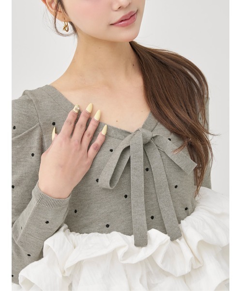 ボリュームフレアニットチュニック（ニット/セーター）｜Darich