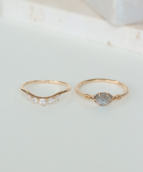 matin K10 ロイヤルブルームーンストーン 5連 リング（リング）｜NOIR