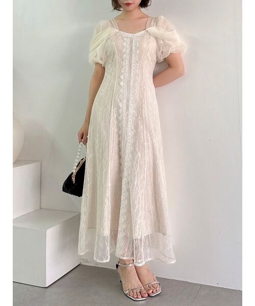 dazzlin（ダズリン）の「チュールベールレースワンピース（ドレス