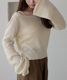 ニット/セーター（ホワイト/白色系・ボートネック）ファッション通販