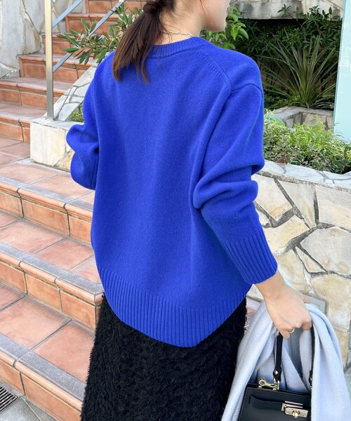 セール】◇【WEB限定】カシミヤブレンド長めクルーネックプルオーバー